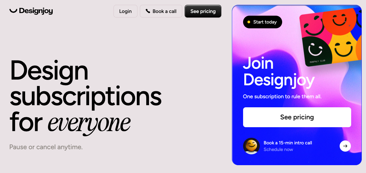 DesignJoy homepage