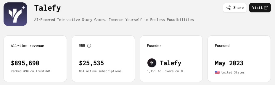 Talefy AI interactive story app
