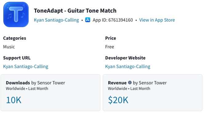 ToneAdapt guitar settings app